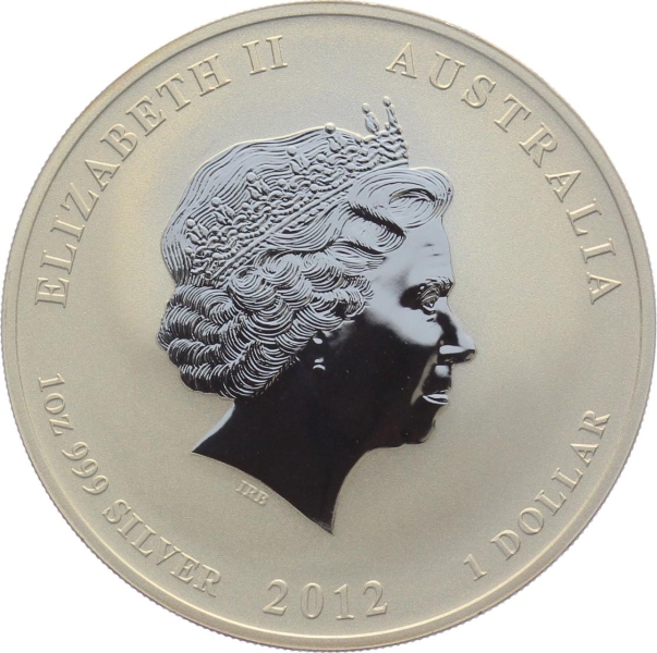 Australien 1 Dollar 2012 Drache - 1 Unze Feinsilber